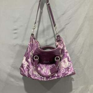 Coach Ashley Purple Horse Carriage Satchel F15653